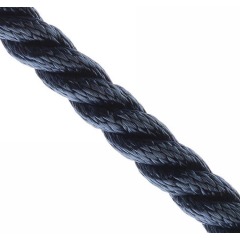 Polyester 3-Strand Mooring / Anchor Rope (Waveline) - Navy 12mm - Per Meter